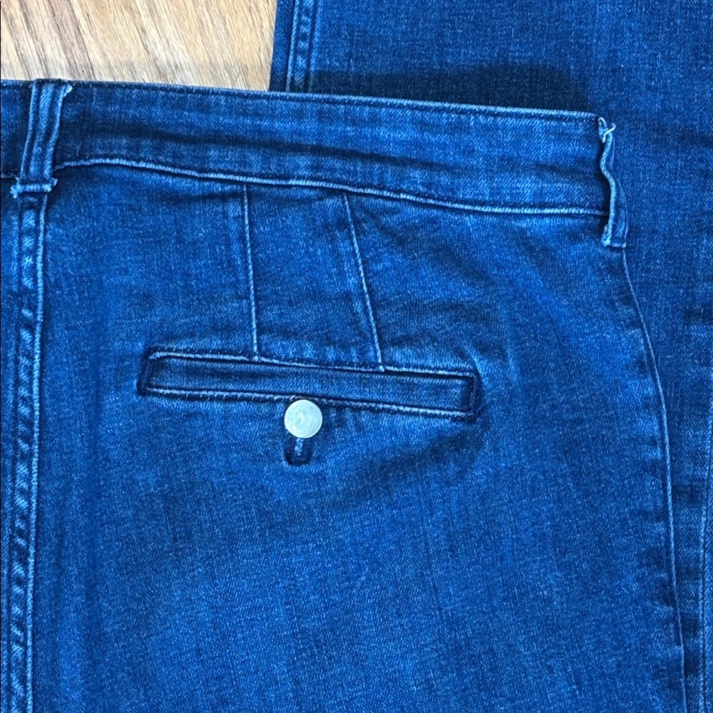 Maeve Anthropologie Dark Wash Stretch Jeans High-Rise Straight Leg Women Size 32 - Picture 9 of 16